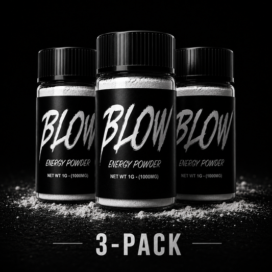 BLOW ENERGY POWDER - 1G Container - 3 Pack (400MG Caffeine Per Vial)