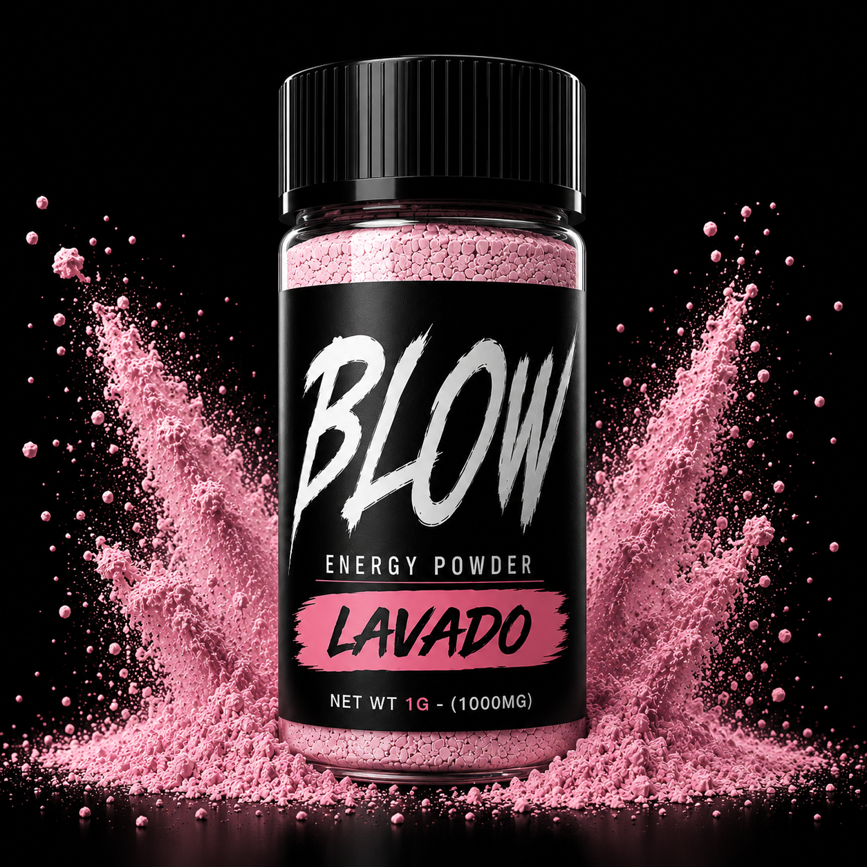 BLOW ENERGY POWDER - STRAWBERRY LAVADO - 1G Container (400MG Caffeine Per Vial) PRE-ORDER - SHIPS 8/1