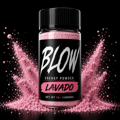 BLOW ENERGY POWDER - STRAWBERRY LAVADO - 1G Container (400MG Caffeine Per Vial) PRE-ORDER - SHIPS 8/1