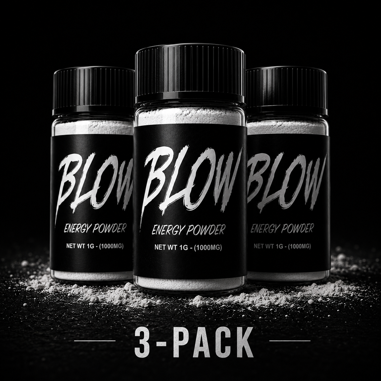 BLOW ENERGY POWDER - 1G Container - 3 Pack (400MG Caffeine Per Vial)