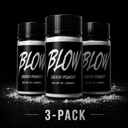 BLOW ENERGY POWDER - 1G Container - 3 Pack (400MG Caffeine Per Vial)